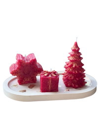 Aberto Design Christmas Candle Set 5 Rojo